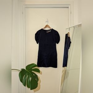 Opening Ceremony Women's S Navy Blue Silk Dress